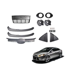 For FORD FOCUS 2012-2014 Complete Front Bumper Grille Cover Fog Lights Assembly