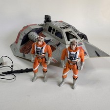 KENNER Star Wars 1996 Electronic Snowspeeder Lights Sounds 2 Pilots With Harpoon