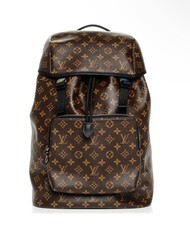 Louis Vuitton Zack Backpack Monogram Brown Canvas Black Leather 