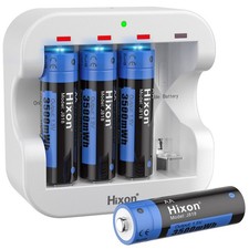 Hixon lithium aa batteries with Charger 3500mWh High Capacity AA Rechargeable