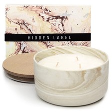 Vanilla Caramel Soy Candle, 14.8oz Soy Wax, 3 Wicks, Long-Lasting with Heat-R...