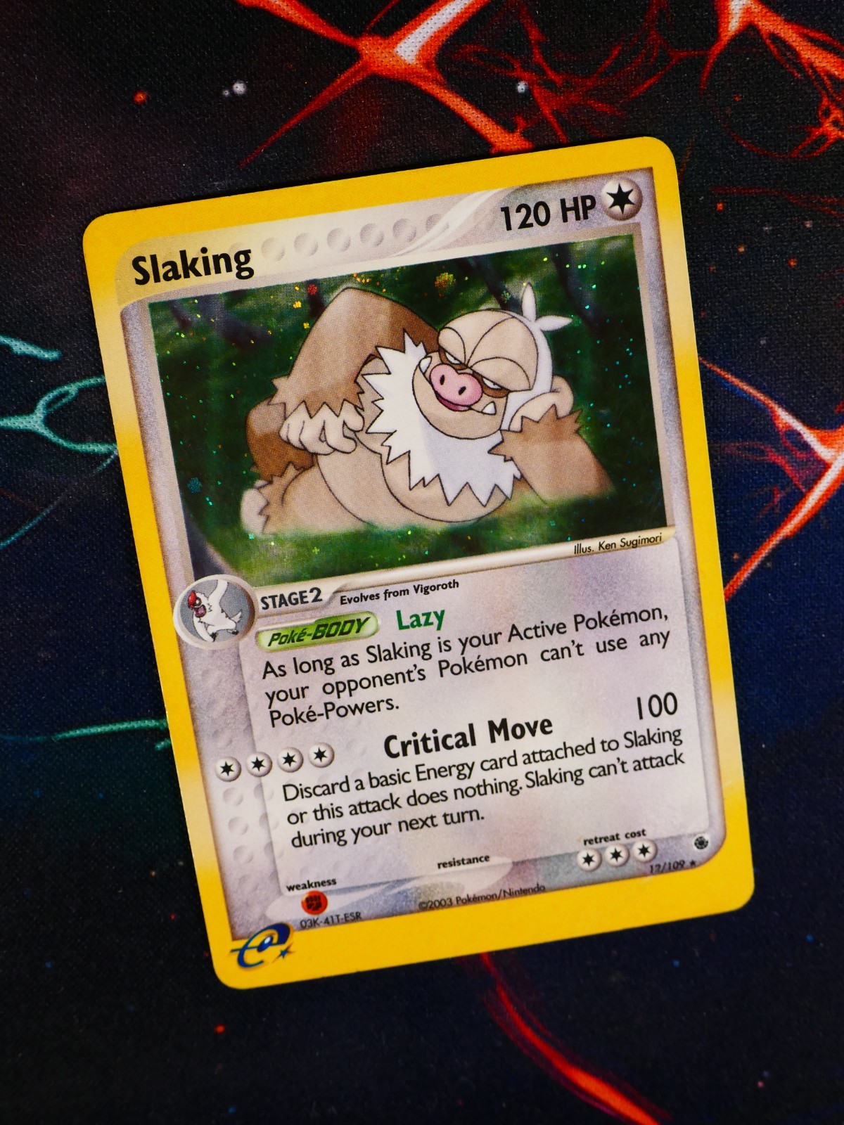 HP Pokemon SLAKING Card EX RUBY AND SAPPHIRE Set #12/109 Holo Foil Rare#3