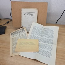 Winterset 1937 Réalisateur Copie Scénario Dessins Palo Alto Joueurs Maxwell Anderson