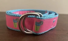 Vintage Douglas Paquette Ribbon Belt Large Pink Blue cocktail Martini Beach 