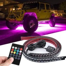Car RGB LED Strip Underbody Under Glow Neon App Light Kit 36"/48" App Control De