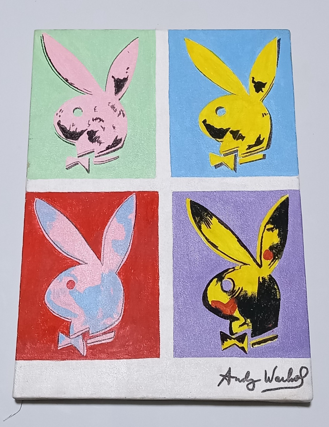Andy Warhol , Painting Oil On Canvas , signed stamped vintage.