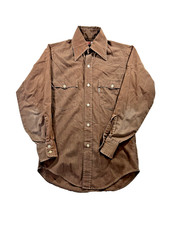 Vintage 70s Levi's White Tab Chore Western Brown Men's Shirt Long Sleeve S