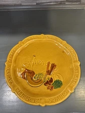 Vintage Antipasto 13" Ceramic Platter Chop Plate USA 2025 Glaze Italian kitchen 