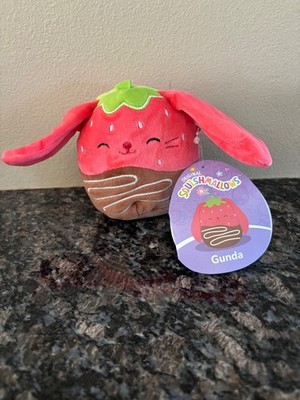 Gunda 2026 Squishmallow 4'' Easter Chocolate Strawberry Bunny New NWT