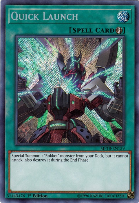 Quick Launch - MP18-EN139 - Secret Rare - 1st Edition NM Yugioh 2018 Mega-Tin Me