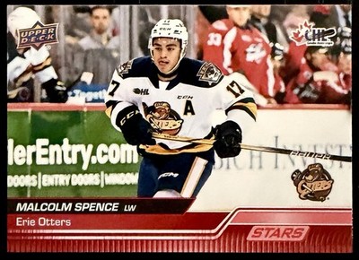 Malcolm Spence Rookie 2023-24 Upper Deck CHL Stars #306 Red RC New York Rangers