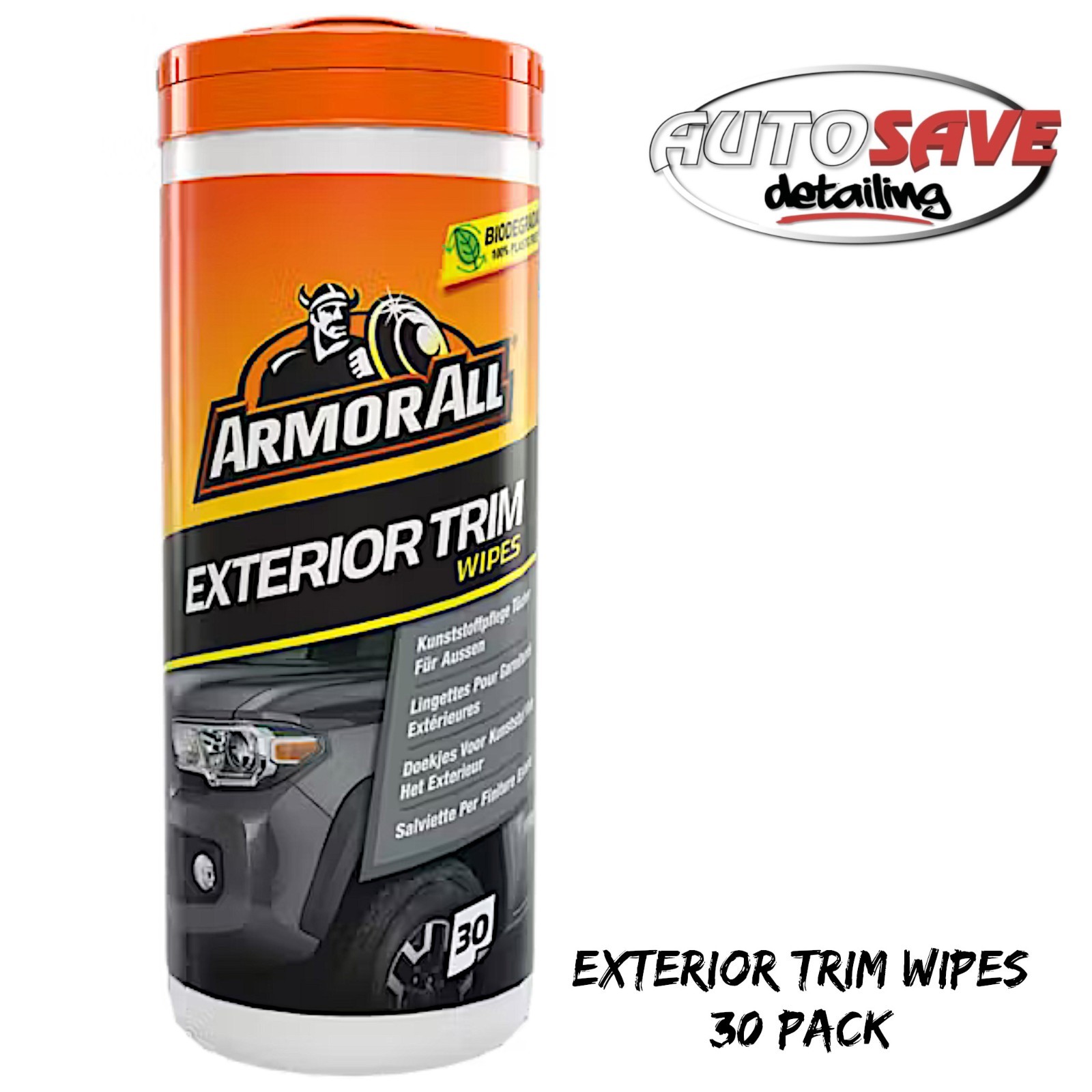 ArmorAll - Exterior Trim Wipes |30 Pack |100% Plastic Free |Renews & Restores