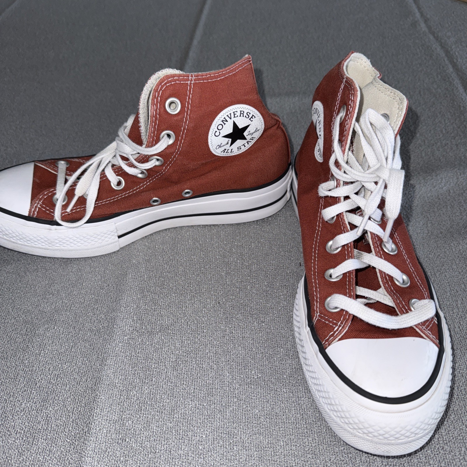 Converse Chuck Taylor All Star Lift Platform Hi Sneakers Orange Size 7.5