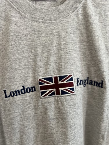 Vintage London England Shirt British Glorious Britain Flag T Embroidered Size XL - Picture 2 of 8