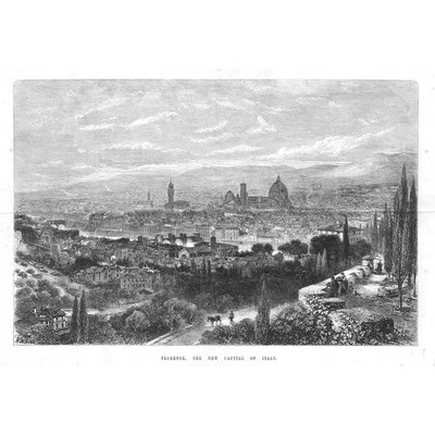 FLORENZ Italien Blick auf die Stadt - antiker Druck 1865
