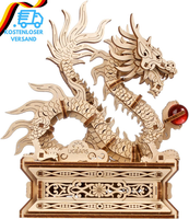 Ugears Wood Dragon 3D Puzzle - 3D Holzpuzzle Erwachsene Chinesischer Drache Mode