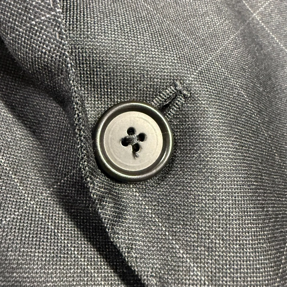 Samuelsohn Blazer Current Windowpane Wool Sport Coat Grey Canada 40 R - Image 4 of 4