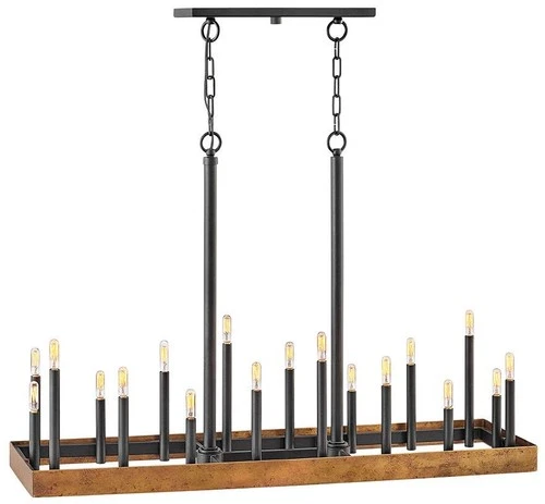 Hinkley Wells 45 1/4"W Brass Black Kitchen Island Light Chandelier - Picture 2 of 6