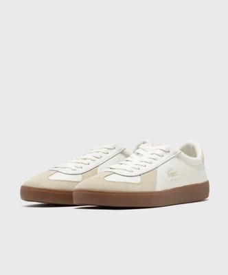 LACOSTE Men's White Baseshot Pro 125 4 SMA Leather Sneakers SIZE 10.5