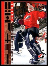 1995-96 Upper Deck #529 Marc Denis Canada Rookie Hockey Card. rookie card picture
