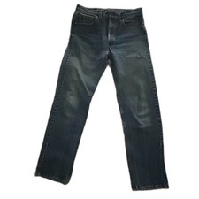 Vtg 80s Levis 505 Jeans W34 L32 Made In USA Dark Wash Denim Blank Red Tab 1989