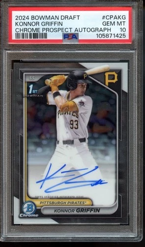 2024 Bowman Draft Konnor Griffin - 1st Chrome Prospect Auto - PSA 10 GEM MT