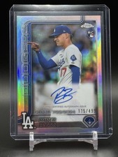 2025 Topps Chrome Update River Ryan Rookie Debut Auto RC Refractor #/499 Dodgers