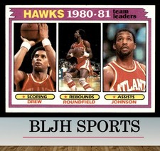 1981-82 Topps #44 John Drew / Dan Roundfield / Eddie Johnson Atlanta Hawks (2A7)