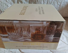 Biltmore Crystal Glasses Double Rocks Old Fashioned Glasses Set of 4 NEW in Box