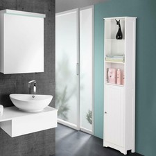 67" Tall Free Standing Bathroom Storage Cabinet Tower with 5 Adjustable Shelves