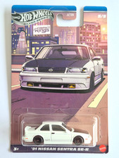 MINIATURE HOT WHEELS 1/64 NISSAN SENTRA SE-R CHASE CHASSIS METAL SILVER SERIES