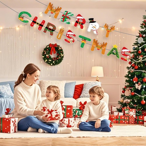 Christmas Tablecloth and Banner Set, 3-Pack Disposable Christmas Party Suppli... - Picture 8 of 8