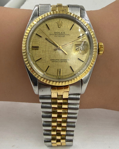 Rolex Datejust watch 1601 36mm Two Tone Jubilee 18K Gold Working Vintage 1972
