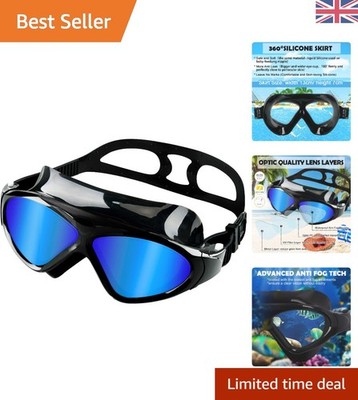 Antibeschlag verspiegelte Schwimmbrille für Erwachsene & Kinder - leicht & faltbar