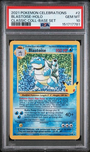 Pokemon PSA 10 GEM MINT Celebrations Blastoise 2/102 Classic Collection Holo