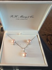 Sterling Pearl Necklace/Earring Set