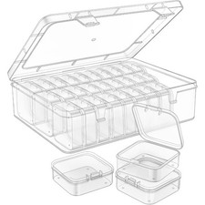 Bead Storage Box 31 Compartment Plastic Organizer with Hinged Lid for Jewelry