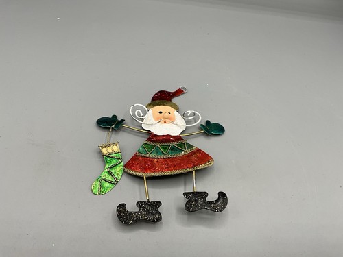 Vintage Metal Santa Claus Christmas Ornament