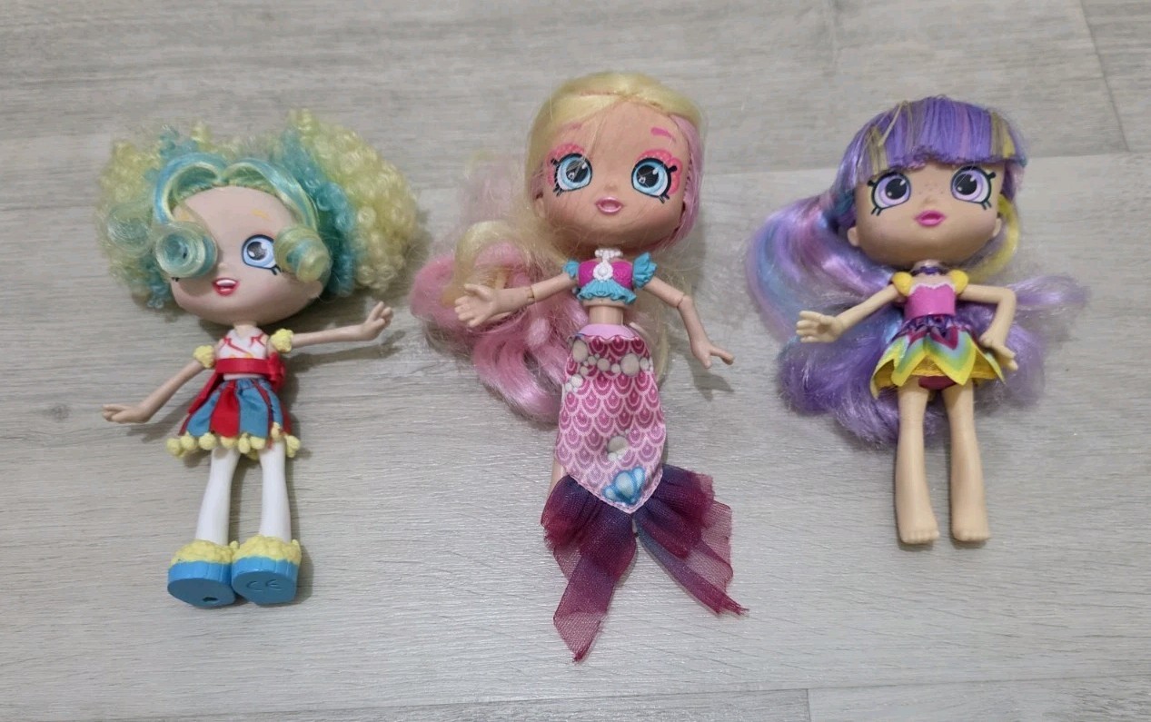 3 x SHOPKINS SHOPPIES DOLL BUNDLE - RAINBOW KATE - PEARLINA'