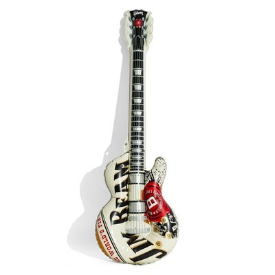Jim Beam Whisky Luftgitarre aufblasbare Gitarre Partydeko Guitare Fetendeko