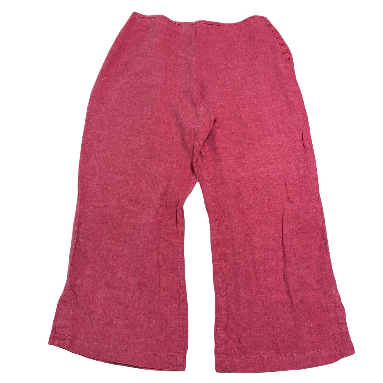 J.Jill Wide Leg Cropped Linen Gaucho Pants Women’s 10 Red Coral High Rise