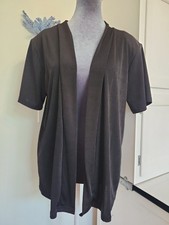 JOSTAr SLINKY STRETCH Knit JACKET Black shoulder pads, Large Short Made In USA