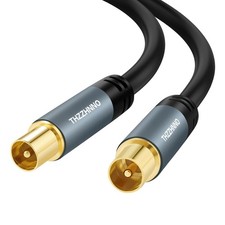 TV Aerial RG6 Coaxial Cable 1M Gold Plated Male to Male Coax Cable for HDTV CATV