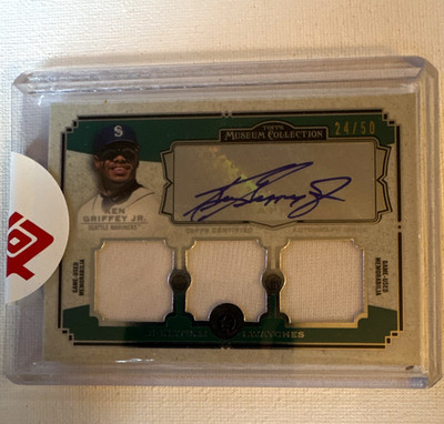 Ken Griffey Jr. Topps 2013 Museum Signature Triple Relic Auto /50 SSATR-KG