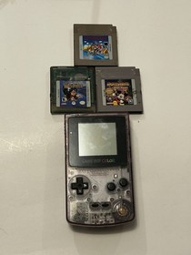 Nintendo Game Boy Color Handheld System - Atomic Purple tested works (NO SOUND)