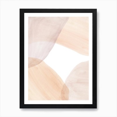 Abstraktes weiches Aquarell Gemälde 1 gerahmtes Wandbild Poster Leinwanddruck Bild