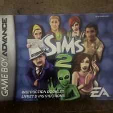 The Sims 2 (Nintendo GameBoy Advance, GBA) Instruction Booklet Manual Only