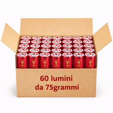 60 Pezzi Lumini Votivi 75gr Ceri Cimitero Per Preghiera Religioso Rosso Candele