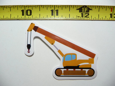 #ad TRUCK MOUNTED CRANE SMALL STICKER DECAL CONSTRUCTION MACHINERY FUNNY $2.49