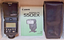 Canon Speedlite 550EX Shoe Mount Flash w/ Original Case & Manual TESTED Working